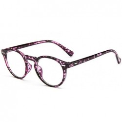 Semi-rimless Men Retro Round Eyeglasses Frame Women Optical Glasses Frame Eyewear - Purple Floral - CD182LTNG7Q $8.58