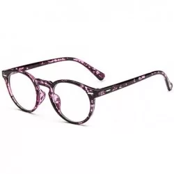 Semi-rimless Men Retro Round Eyeglasses Frame Women Optical Glasses Frame Eyewear - Purple Floral - CD182LTNG7Q $17.17