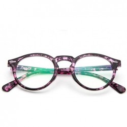 Semi-rimless Men Retro Round Eyeglasses Frame Women Optical Glasses Frame Eyewear - Purple Floral - CD182LTNG7Q $8.58