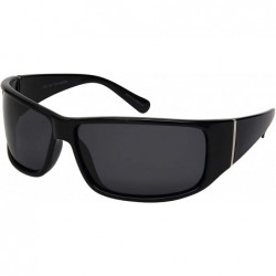 Sport Sport Wrap Style Unisex Sunglasses 100% UV400 Protection Ultra Light - Black Frame/Grey Lens - CH18YRKO8C6 $17.90