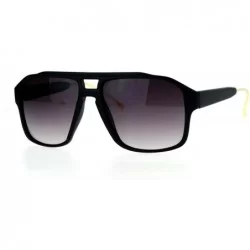 Square Unisex Retro Hipster Fashion Sunglasses Square Metal Tip Designer Shades - Matte Black (Smoke) - CK187962RS0 $20.17
