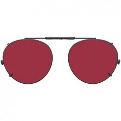 Round Visionaries Polarized Clip on Sunglasses - Round - Black Frame - 49 x 43 Eye - CP12N1ZA1ME $46.86