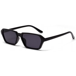 Square Vintage Women Men Square Frame Shades Sunglasses Integrated UV Glasses (Black) - Black - CY18E4RN0ZT $7.80