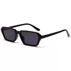 Square Vintage Women Men Square Frame Shades Sunglasses Integrated UV Glasses (Black) - Black - CY18E4RN0ZT $15.81