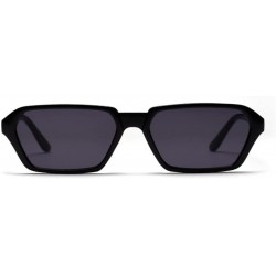 Square Vintage Women Men Square Frame Shades Sunglasses Integrated UV Glasses (Black) - Black - CY18E4RN0ZT $7.80