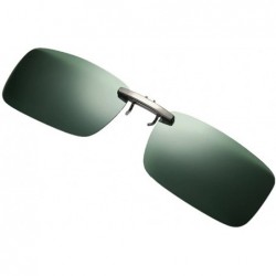 Rectangular Detachable Lens Driving Metal Polarized Clip On Glasses Sunglasses - Green - CU196X74N4C $8.81