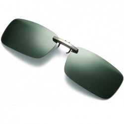 Rectangular Detachable Lens Driving Metal Polarized Clip On Glasses Sunglasses - Green - CU196X74N4C $8.81