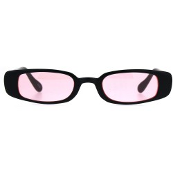 Rectangular Womens Mod Narrow Rectangular Pimp Color Lens Plastic Sunglasses - Pink - C8180K639TI $12.87
