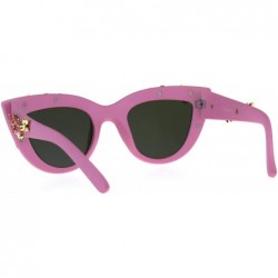 Oversized Womens Oversize Cat Eye Mirror Lens Flower Jewel Sunglasses - Pink Orange - CW18C4SMH8Y $10.49