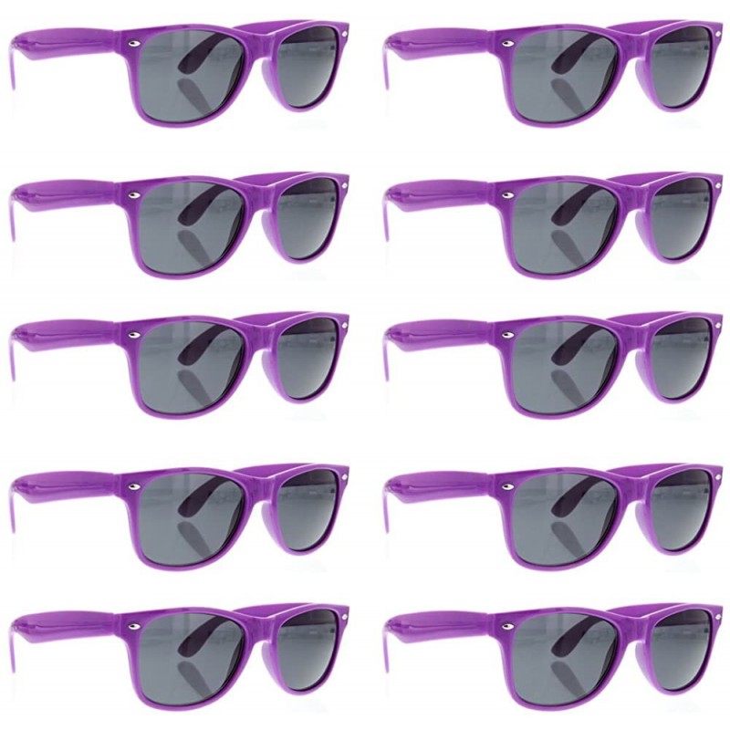 Wayfarer BULK WHOLESALE UNISEX 80'S RETRO STYLE BULK LOT PROMOTIONAL SUNGLASSES - 10 PACK - Purple - CC1806CXYL2 $16.88