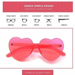 Cat Eye Heart Oversized Rimless Sunglasses One Piece Heart Shape Eyewear Colored Sunglasses for Women - Rose - CL18X522R47 $1...