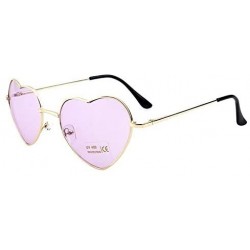 Rimless Ladies Heart Shaped Sunglasses Metal Women Designer Fashion Rimless Lenses Sun Glasses - C14 - CI18Y40ROMR $20.63