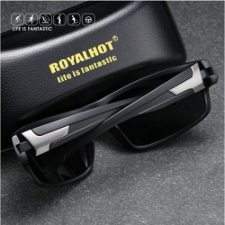 Sport Polarized Sport Sunglasses for Men Women Cycling Driving Fishing Running Baseball - Matte Black White - CX193XKENGL $15.63