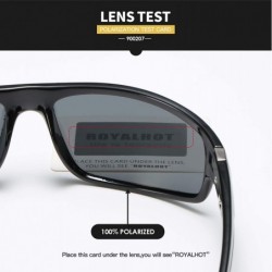 Sport Polarized Sport Sunglasses for Men Women Cycling Driving Fishing Running Baseball - Matte Black White - CX193XKENGL $15.63