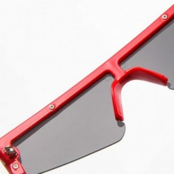 Wrap Cat Eyeglasses Unisex Square Small Frame Sunglasses Retro Sunglasses Fashion Sunglass - Red - CX18TM5SSDG $8.47