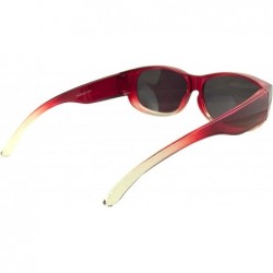 Oversized Womens Ombre Fit Over Sunglasses Wear Over Prescription Glasses Polarized Lenses - Red With Case - C512DZT3JJN $14.49