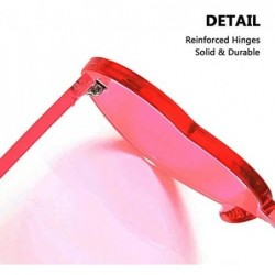 Cat Eye Heart Oversized Rimless Sunglasses One Piece Heart Shape Eyewear Colored Sunglasses for Women - Rose - CL18X522R47 $1...