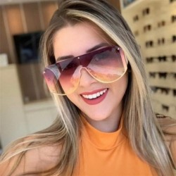 Oversized Women One Piece Square Sunglasses Ladies Goggle Shades Vintage Oversized Sun Glasses For Female - C919038XCLA $16.21