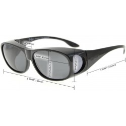 Rectangular Retro Style Polarized Fitover Sunglasses for Wear Over Glasses (Amber Tortoise/Brown Lenses) - CL184OXR4HS $12.78