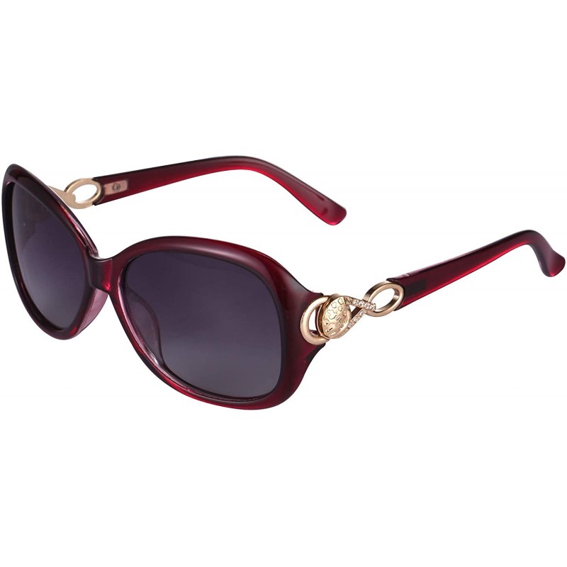Oversized Classic Butterfly Shaped Oversized Polarized Sunglasses for Women 100% UV Protection Eyewear - Purple - CQ18H97YT2R...