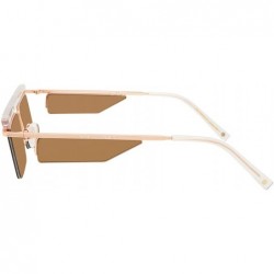 Rectangular "Planco" Designer Eyewear - Rose Gold/Brown - C518SIHZXIT $38.50