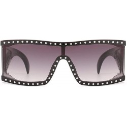 Oversized Anti-ultraviolet radiation of sunglasses large frame inlaid with drill Sunglasses - C - C718Q70T7HD $29.59