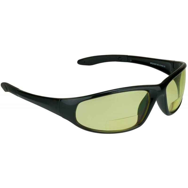 Wrap Bifocal Sunglass Readers ANSI Z87 Safety Grey Clear Yellow HD Outdoor - Yellow - C518DT8I6TO $16.96