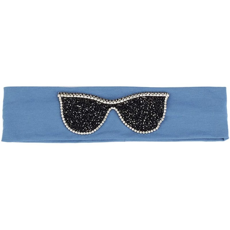 Wrap Sunglasses Headb s Elastic Stretch Headb Rhinestones Hair B - Black Blue - CI18T94D0E8 $25.38