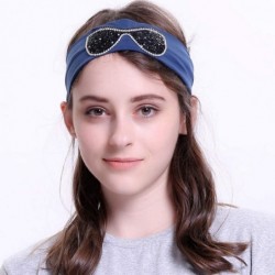 Wrap Sunglasses Headb s Elastic Stretch Headb Rhinestones Hair B - Black Blue - CI18T94D0E8 $25.38