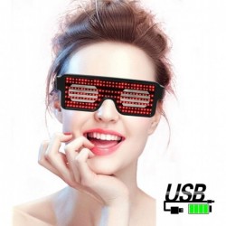 Square Glasses Rechargeable Animation Halloween Christmas - Led-red - C518KNW2ZE5 $11.68