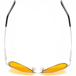 Aviator Better Sleep Eyeglasses Blue Light Blocking Memory Frame Men Women - Silver - C618Q0XCOCG $30.09