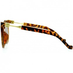 Cat Eye Womens Trendy Runway 80's Thick Plastic Cat Eye Sunglasses - Tortoise Brown - CQ120IUQSYP $12.51