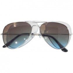 Aviator 12 Pirs Wholesale Classic Aviator Style Sunglasses Colored Metal Colored Lens - 12_pairs_silver_frame_brown-blue - CA...