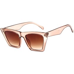 Sport Fashion Women Ladies Candy Colored Goggles Oversized Sunglasses Vintage Retro Cat Eye Sun Glasses - Beige - CP18RLC7DU4...