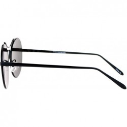 Rimless Almost Rimless Fashion Sunglasses Round Circle Flat Mirror Lens UV 400 - Black - C218958MCL8 $14.58