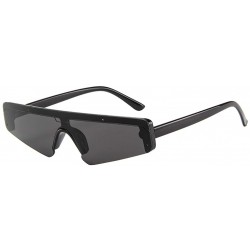 Square Unisex Sunglasses Square Small Frame Retro Fashion Sunglasses Nail Glasses Conjoined Piece Cat Eye Glasses - C018SUCWR...