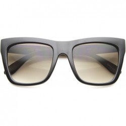 Oversized Bold Flat Top Tinted Lens Oversize Square Sunglasses 54mm - Black / Grey Gradient - CU12H0L9H7Z $19.24