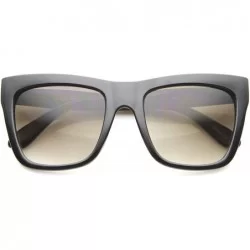 Oversized Bold Flat Top Tinted Lens Oversize Square Sunglasses 54mm - Black / Grey Gradient - CU12H0L9H7Z $12.66