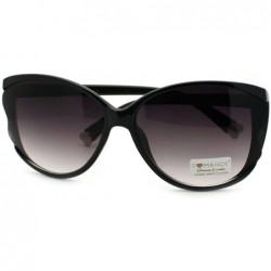 Butterfly Womens Oversized Butterfly Sunglasses Unique Wavy Lens - Black - CI11S0WHL09 $19.59