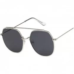 Round Retro Round Sunglasses Women Luxury Mirror Sun Glasses Vintage Lunette De Soleil Femme - Silvergray - CV197Y7CDL2 $49.60