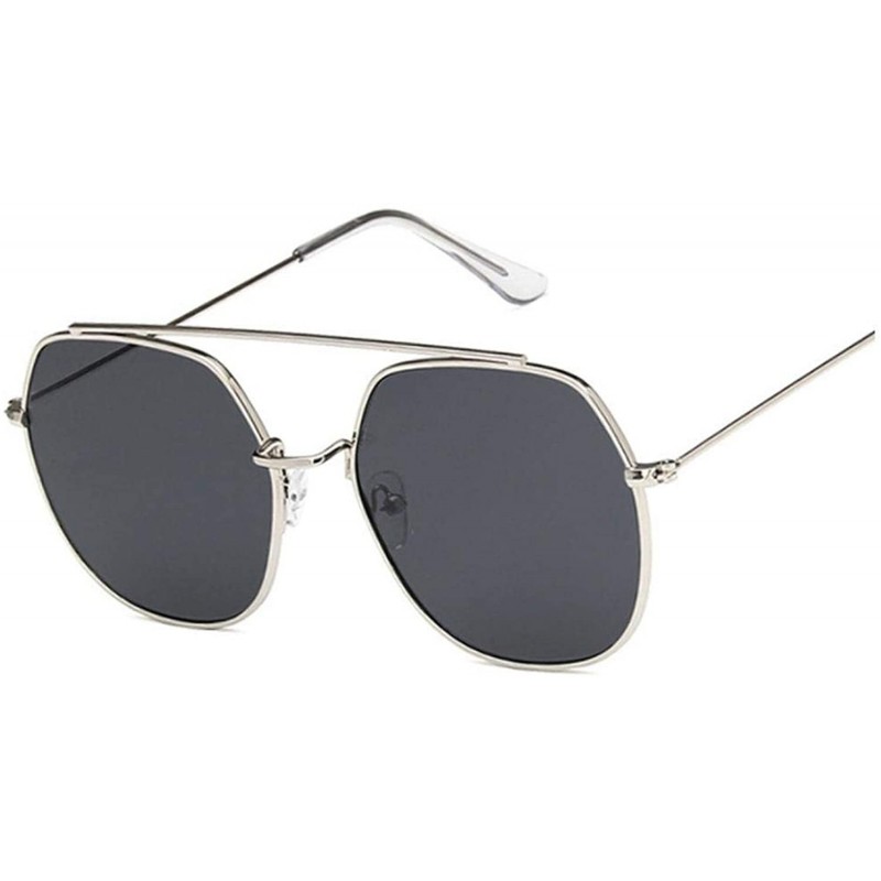 Round Retro Round Sunglasses Women Luxury Mirror Sun Glasses Vintage Lunette De Soleil Femme - Silvergray - CV197Y7CDL2 $27.86