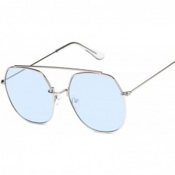 Round Retro Round Sunglasses Women Luxury Mirror Sun Glasses Vintage Lunette De Soleil Femme - Silvergray - CV197Y7CDL2 $27.86