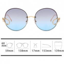 Rimless Oversized Gradient Fashion Sunglasses Protection - Gray Gradient Blue Lenses - C7199RK3X2N $21.06