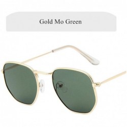 Oval Vintage Polygon Sunglasses Women Men Metal Frame Sun Glasses Ladies UV400 FeLuxury Polygonal Sunglass - CD198AIOEZ3 $15.53