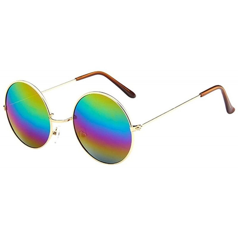 Round Women Men Round Sunglasses Classic Oversize JoplHippie Eyewear Unisex Circle Lens Sunglasses - F - C9195IGGW6T $5.56