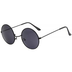 Oversized Women Men Vintage Casual Sun Glasses Unisex Driving Round Metal Frame Sunglasses Eyewear - H - CU18SQRA8S2 $16.78