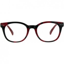 Rectangular Womens Flower Print Plastic Horn Rim Reading Glasses - Red Black - CZ18D94TN89 $9.06