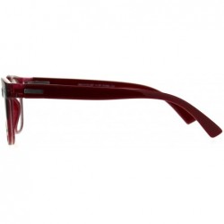 Rectangular Womens Flower Print Plastic Horn Rim Reading Glasses - Red Black - CZ18D94TN89 $9.06