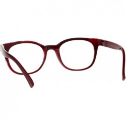 Rectangular Womens Flower Print Plastic Horn Rim Reading Glasses - Red Black - CZ18D94TN89 $9.06