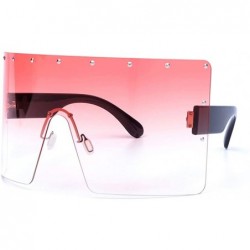 Wrap Oversized Gradient Sunglasses Crystal Rimless - Pink - CW18S5DZR4A $14.92